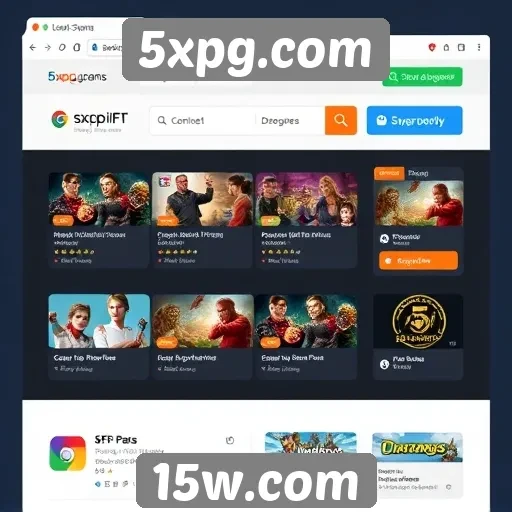 Interface do usuário do 5xpg.com e suas características